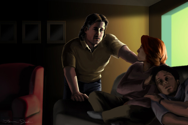 based on Shreadded Hearts from Dawn's Blood Ties series. Pictured are Grey McKenzie, Scully and Mulder